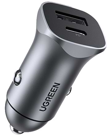 Автомобильное зарядное устройство UGREEN CD130 20W USB + Type-C PD Charger Gray (30780)