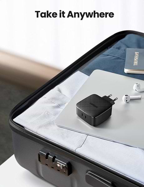 Фото - Мережевий зарядний пристрій UGREEN CD216 66W 2xType-C PD Charger Black (70867)