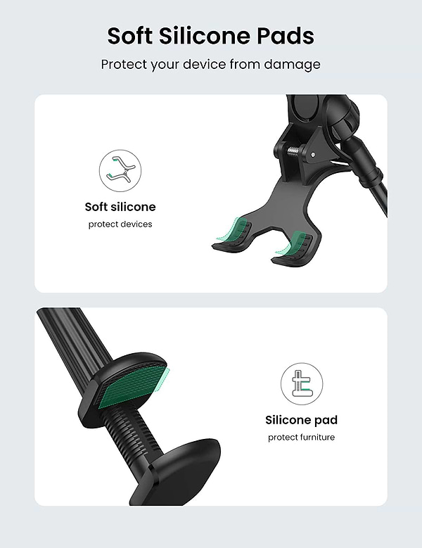Фото - Підставка для мобільного пристрою UGREEN LP113 Multifunction Phone Clip Stand Black (80906)