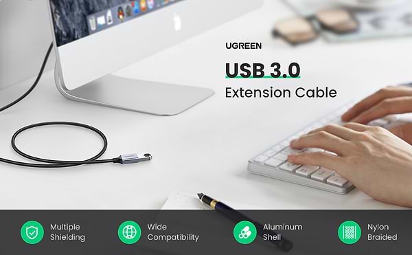 Фото - Кабель USB type A - USB type A UGREEN US115 USB-A - USB 3.0 OTG 0.5m Gray (10494)