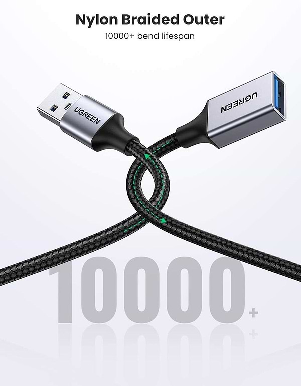 Фото - Кабель USB type A - USB type A UGREEN US115 USB-A - USB 3.0 OTG 0.5m Gray (10494)