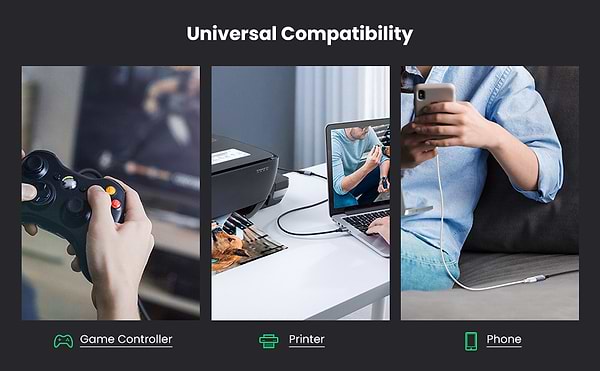 Фото - Кабель USB type A - USB type A UGREEN US115 USB-A - USB 3.0 OTG 0.5m Gray (10494)
