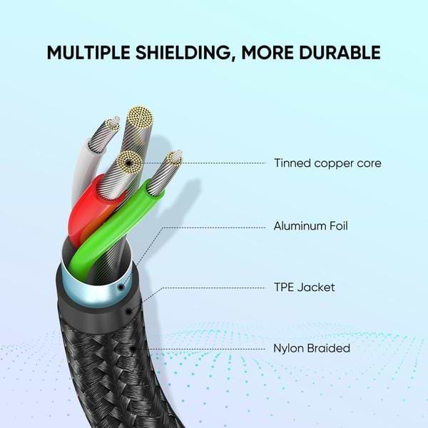 Фото - Кабель синхронизации данных UGREEN US288 USB -Type-C Cable Aluminum Braid 1 m White (60131)