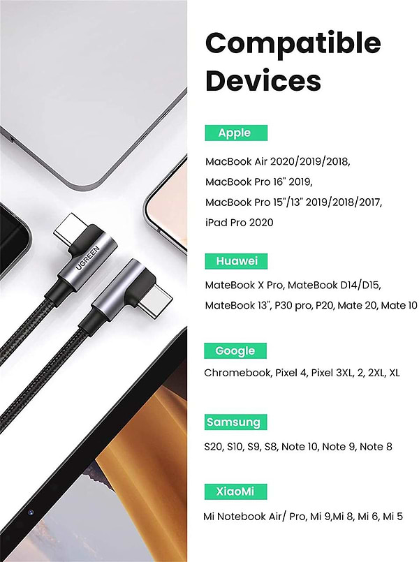 Фото - Кабель синхронізації даних UGREEN US335 USB 2.0 Type-C M-M (70698)