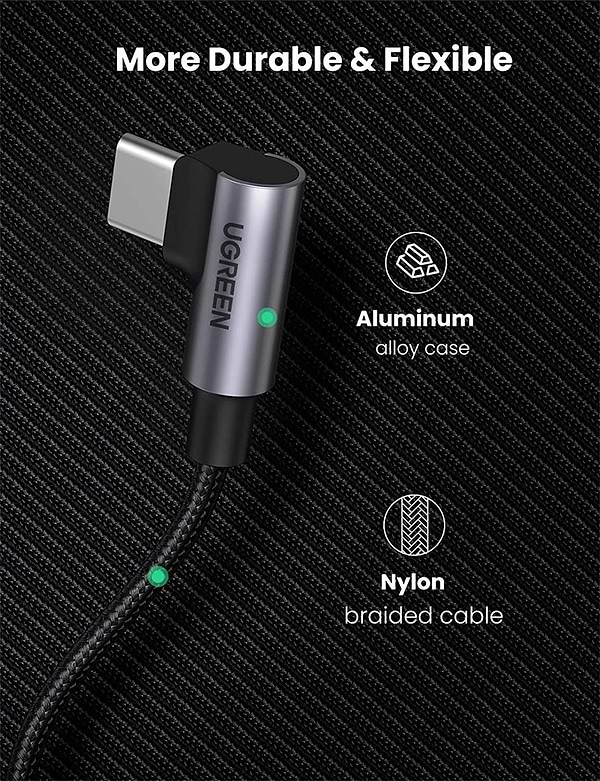 Фото - Кабель синхронізації даних UGREEN US335 USB 2.0 Type-C M-M (70698)