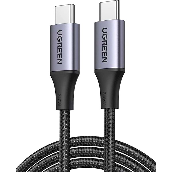Фото - Кабель синхронізації даних UGREEN US535 USB-C to USB-C 240W PD Fast Charging Cable 1m Space Gray (15311)
