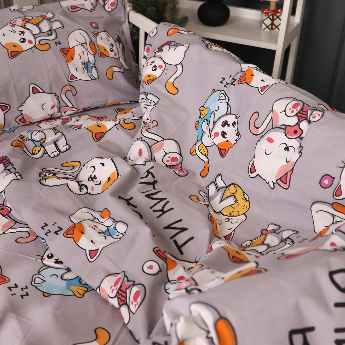 Комплект постільної білизни MirSon Бязь 17-0690 Моя ти киця 175х210 см (2200010403336)