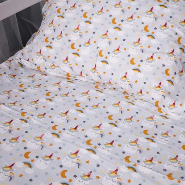 Фото - Простынь двуспальная MirSon Фланель 018 Unicorn 180x200 см (2200009656385)