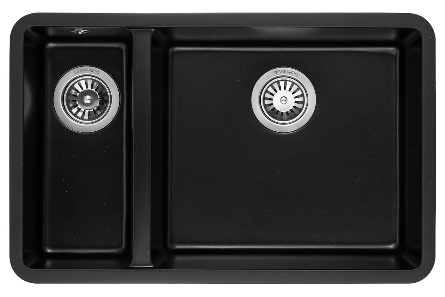 Мойка кухонная GRANADO Under top DOUBLE black shine - Фото 1