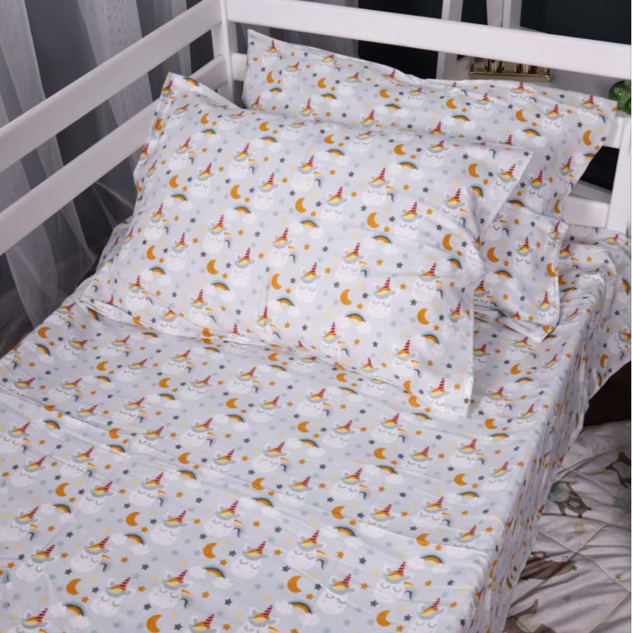 Простирадло двоспальне MirSon Фланель 018 Unicorn 180x190 см (2200009656378)