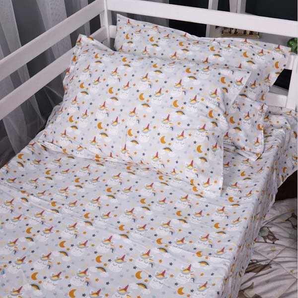 Фото - Простынь двуспальная MirSon Фланель 018 Unicorn 180x200 см (2200009656385)