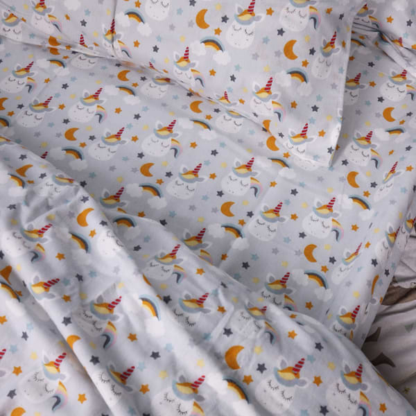 Фото - Простынь двуспальная MirSon Фланель 018 Unicorn 180x200 см (2200009656385)
