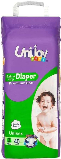 Одноразові підгузки Unijoy Soft S 3-6 кг 40 шт. (6998526216170)