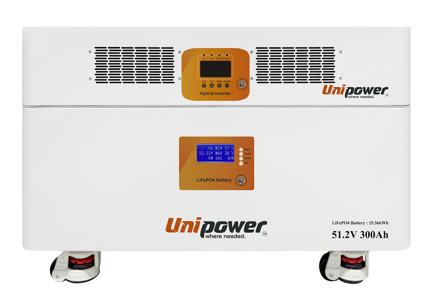 Система хранения энергии UniPOWER HORIZONTAL AL-12KW+15KWH 1ф. 12.0 кВт + 15.36 кВт (un2712)