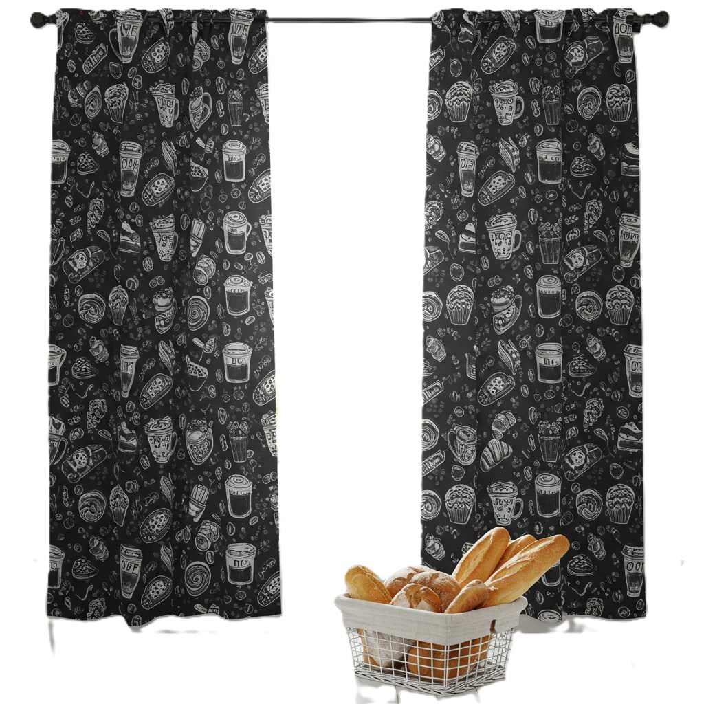 Комплект штор Прованс Breakfast black 2 од. 136х180 см (039485)