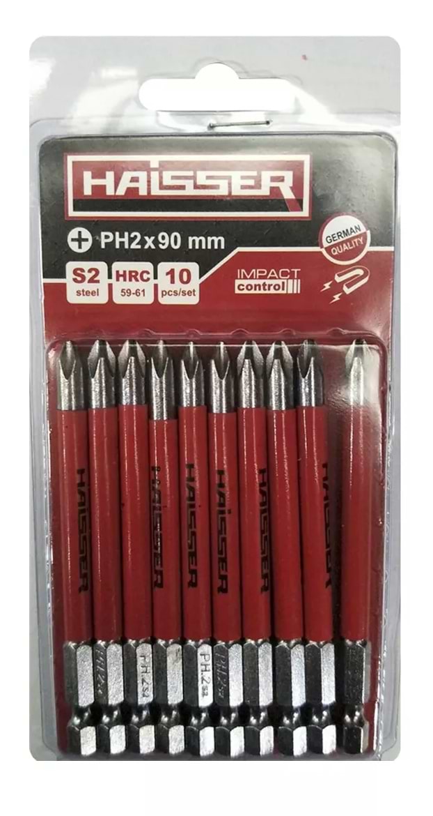 Біта для викрутки Haisser PH2 х 90 мм 10 шт. (2712706)