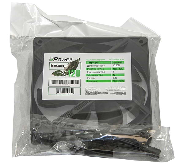 Фото - Корпусний вентилятор uPower UP12025HB34.15 120мм, 3pin+Molex