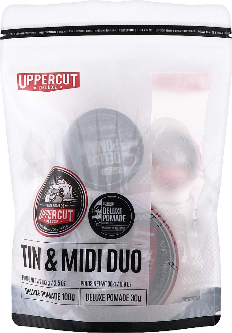 Подарочный набор для ухода за волосами Uppercut Deluxe Tin&Midi Duo Deluxe Pomade (817891025285)