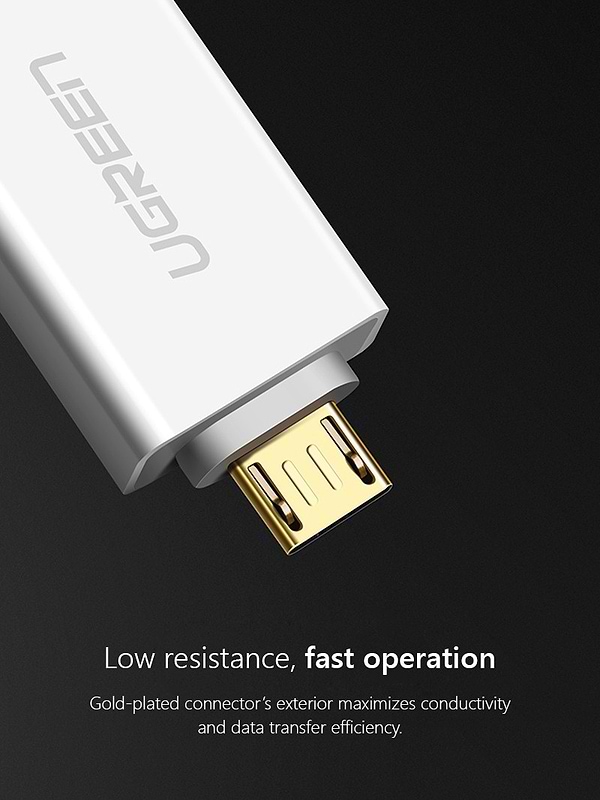 Фото - Переходник UGREEN US195 microUSB to USB 2.0 OTG Adapter White (30529)
