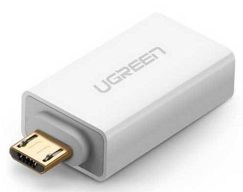 Фото - Переходник UGREEN US195 microUSB to USB 2.0 OTG Adapter White (30529)