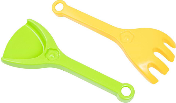 Фото - Набір для гри в пісочниці Tigres Лопатка і граблі "Квіточка" (39630)