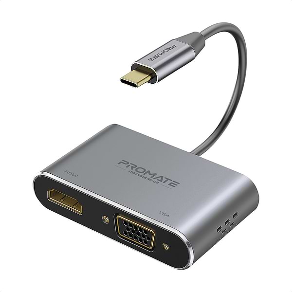 Фото - Хаб USB Promate USB-C-HDMI/VGA (Mediahub-c2.Grey)