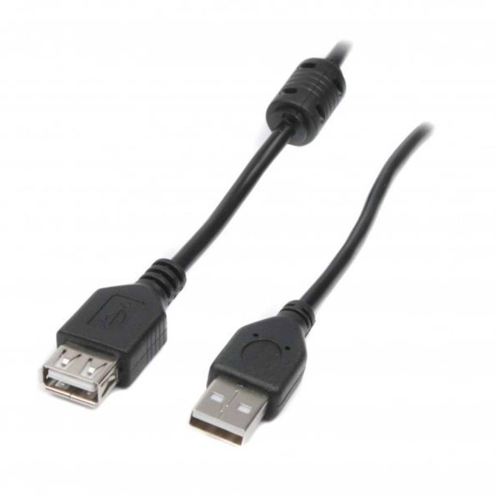 Кабель USB type A - USB type A Maxxter USB 2.0 AM - USB 2.0 AF 1m Ferrite (UF-AMAF-1M)