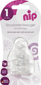 Фото - Средний поток соска детская силиконовая NIP антиколиковая, средний поток, 0-6 мес., 2 шт. (33006)