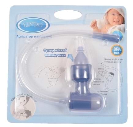 Фото - Аспіратор назальний дитячий Lindo з трубочкою, синій (Pk 820 син)