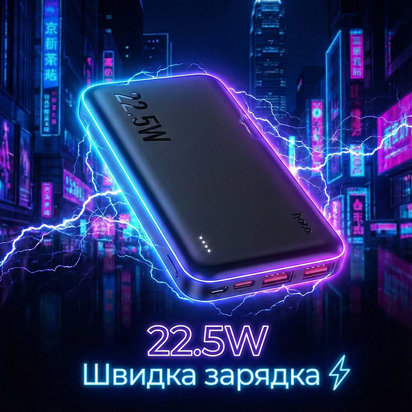 Фото - Батарея мобильная HOCO J101 Astute 22.5W 10000mAh Black (6931474782472)