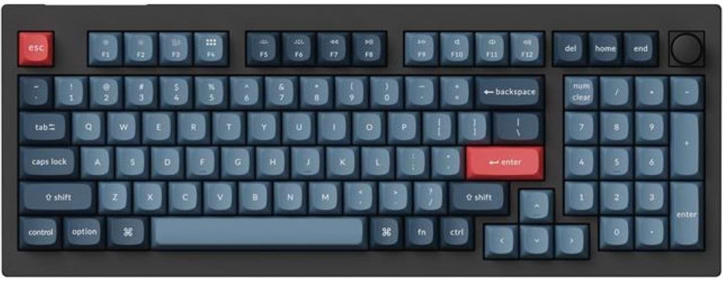 Клавиатура беспроводная Keychron V5 Max 100Key, Gateron Jupiter Red, Knob, WL/BT/USB-A, Hot-Swap, QMK, EN/UKR, RGB, Black (V5M-D1-UA) - Фото 1