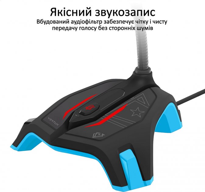 Фото - Мікрофон до комп'ютера Vertux Streamer-2.Blue