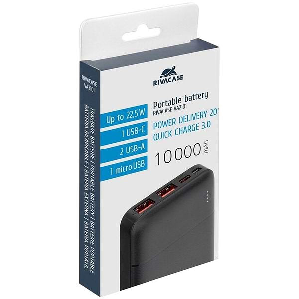 Фото - Батарея мобільна RIVACASE RIVAPOWER 10000 mA Black (VA2101)