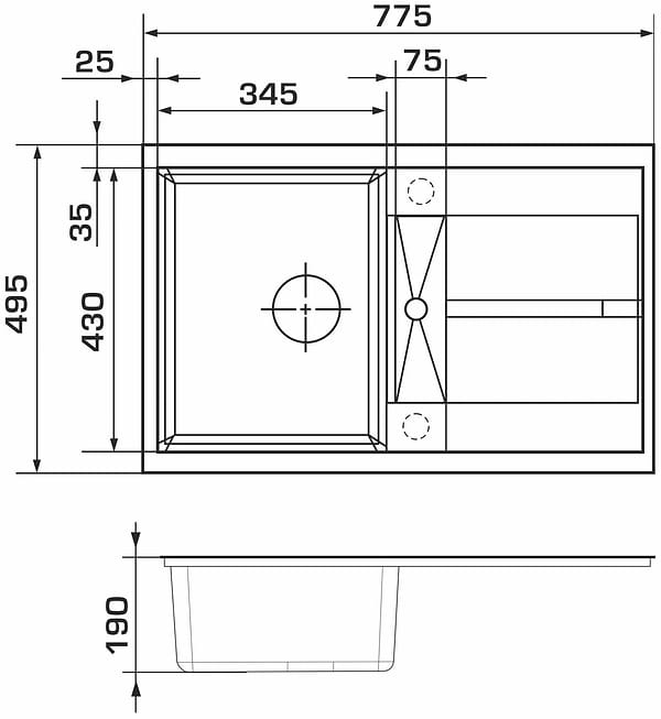 Фото - Мийка кухонна GRANADO Valencia Terra