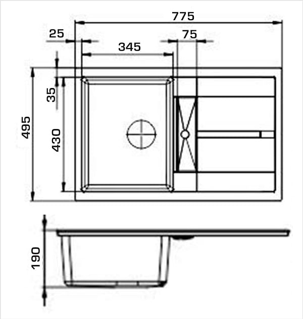Фото - Мийка кухонна GRANADO Valencia Black Shine