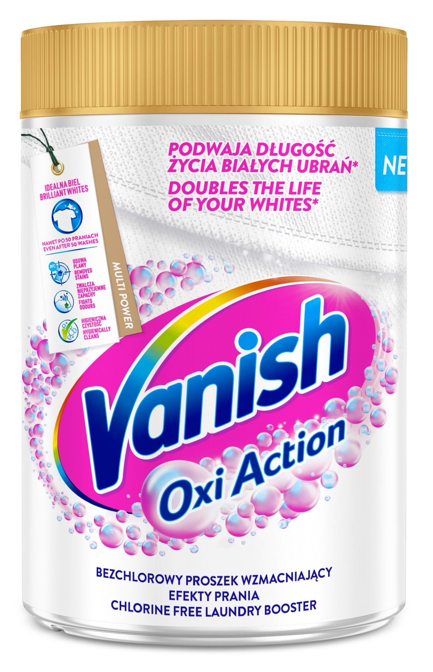 Средство для удаления пятен Vanish Oxi Action GOLD WHITE 625г - Фото 1