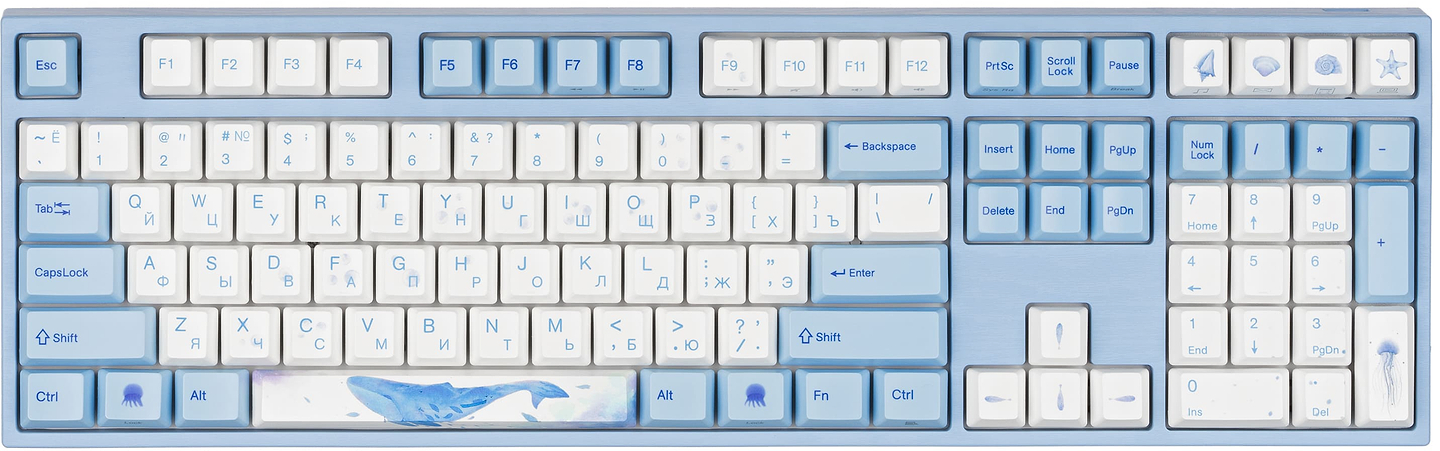 Клавиатура проводная игровая Varmilo Sea Melody, Cherry MX Brown (VA108MN2W/WBPE7HR)