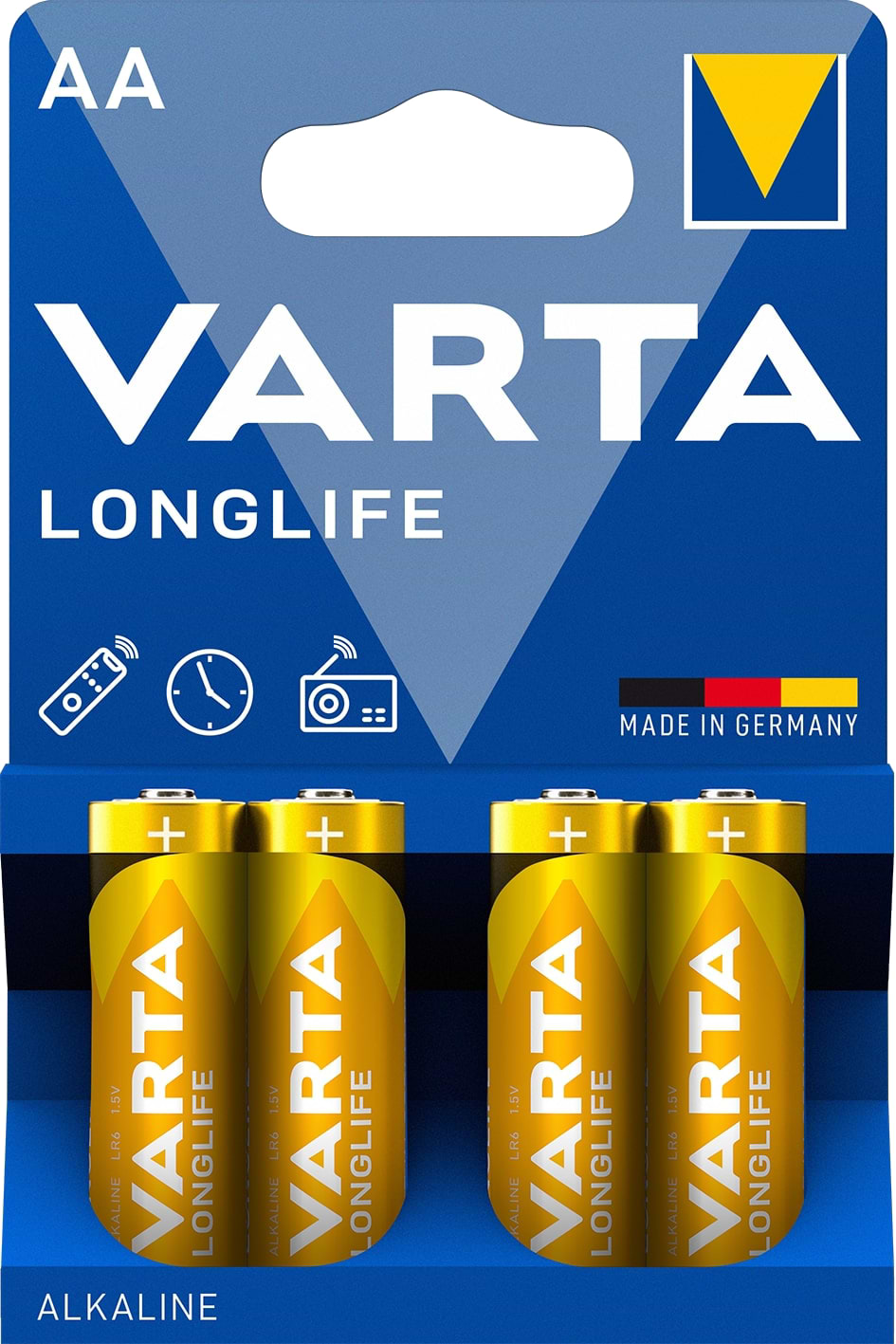 Батарейка тип AA Varta LONGLIFE AA BLI 4 ALKALINE - Фото 1