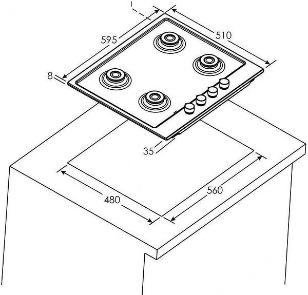 Фото - Варильна поверхня газова Candy CHG6BF4WBB