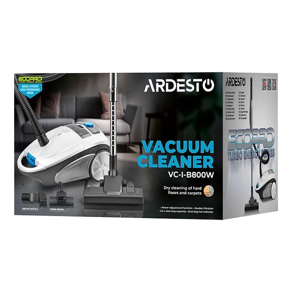 Фото - Пылесос для сухой уборки с мешком Ardesto VC-I-B800W