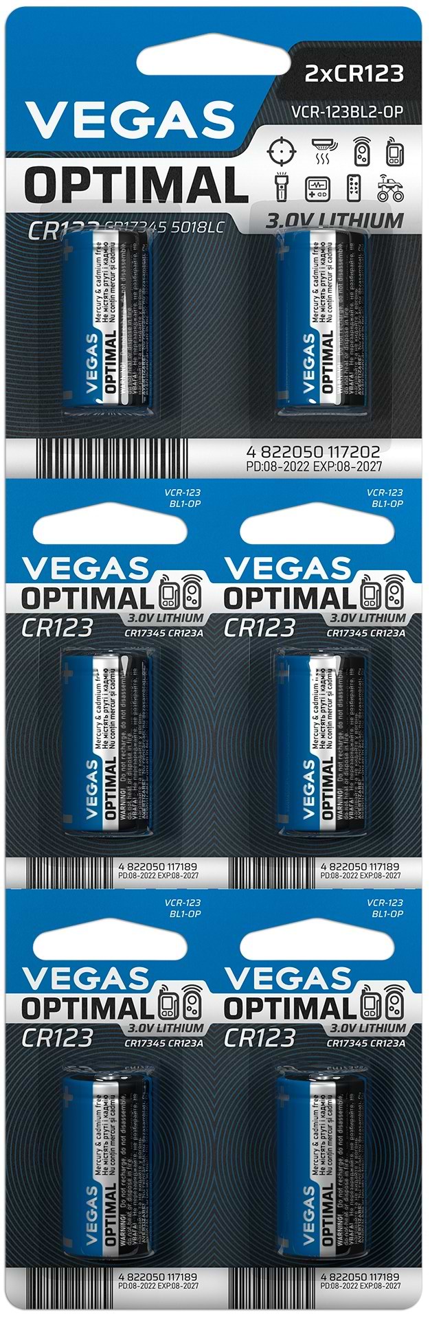 Батарейка Vegas VCR-123BL6-OP