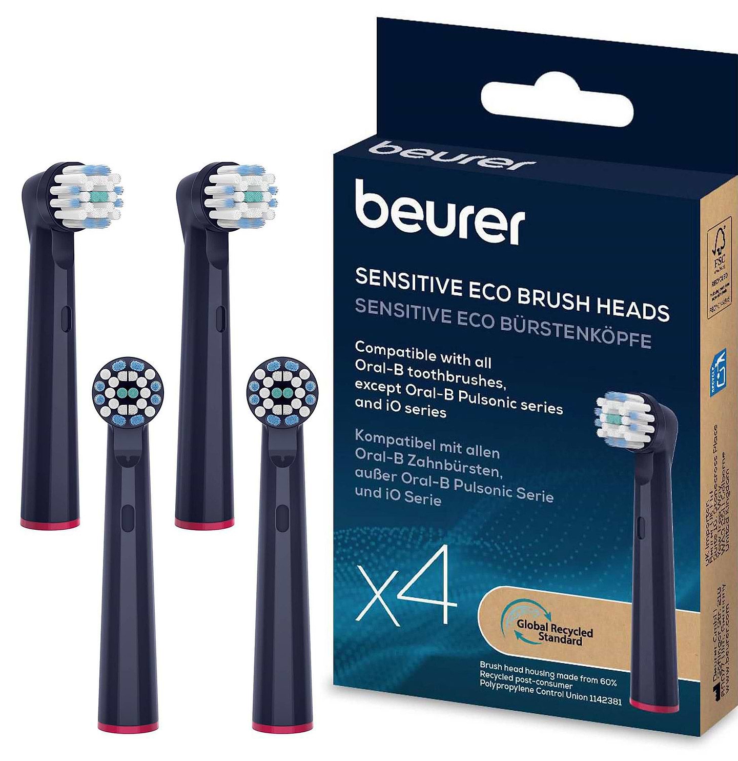 Купить Насадка для зубной щетки Beurer TB 15/30/50 Sensitive 4 шт. GP - Фото 1 Насадка для зубной щетки Beurer TB 15/30/50 Sensitive 4 шт. GP - Фото 1