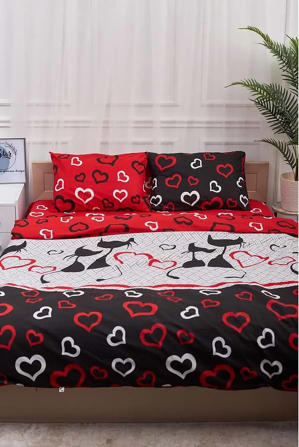 Фото - Підковдра полуторна євро Moon&Star Бязь Gold Люкс Love Cats 160 x 220 см (MS-870000576)