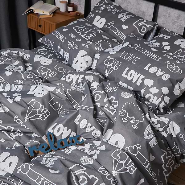 Фото - Підковдра двоспальна євро Moon&Star Premium Love Script 200x220 см (MS-870000873)