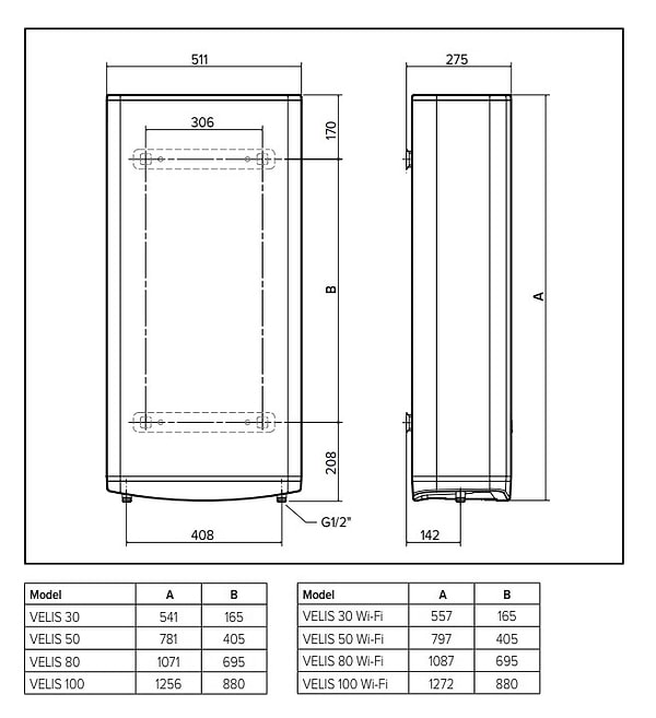 Фото - Водонагреватель Ariston VELIS PRO 50 EU
