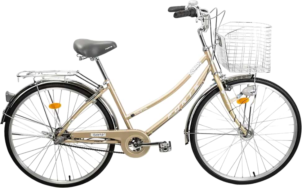 Двухколёсный велосипед Forte CRYSTAL Beige+корзинка