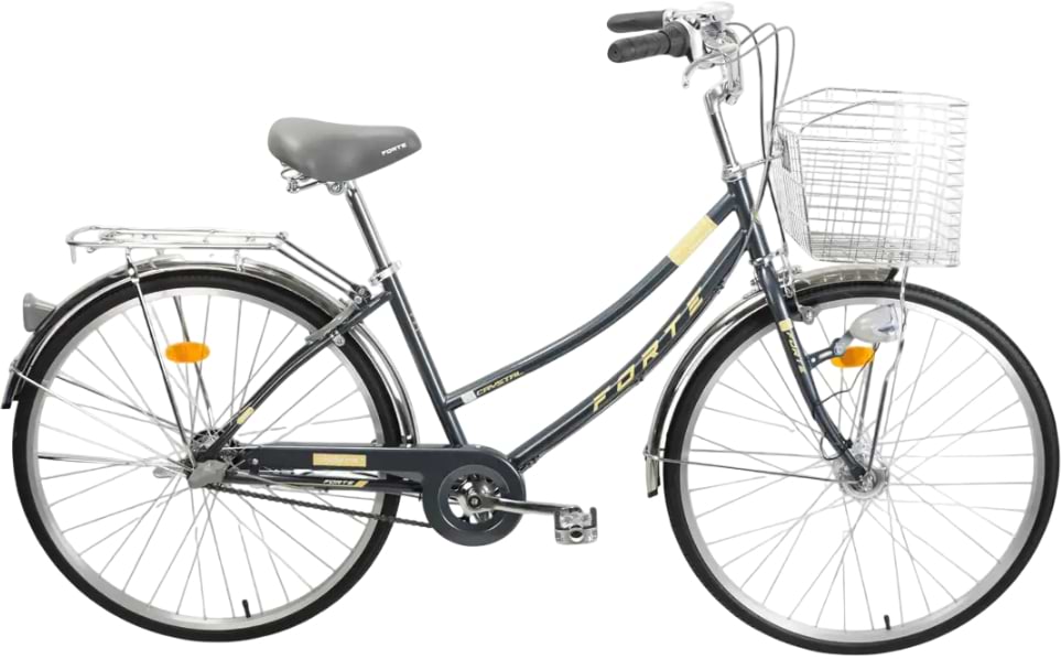 Двухколёсный велосипед Forte CRYSTAL Black+корзинка