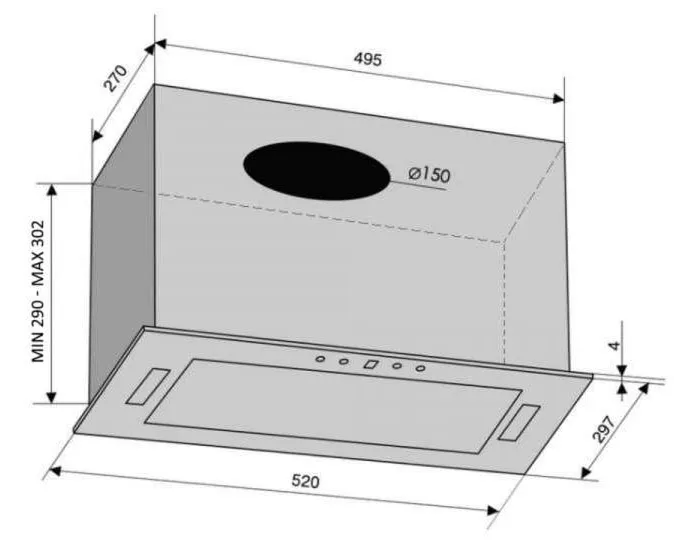 Фото - Уцінка - Витяжка вбудована Ventolux PUNTO 52 BG (700) PB #