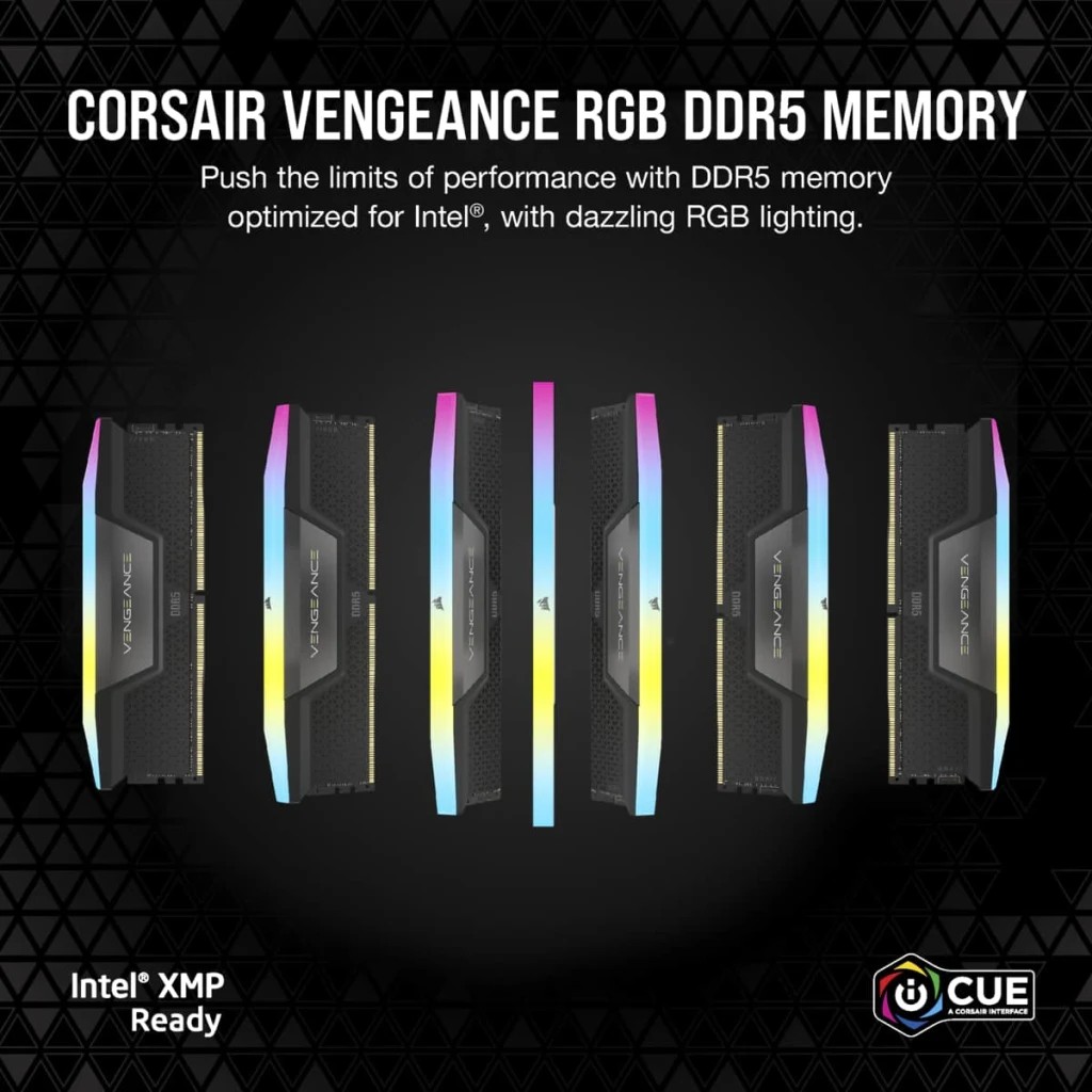 Пам'ять DDR Corsair DDR5 2x48GB/6400 Vengeance RGB Black (CMH96GX5M2B6400C32)