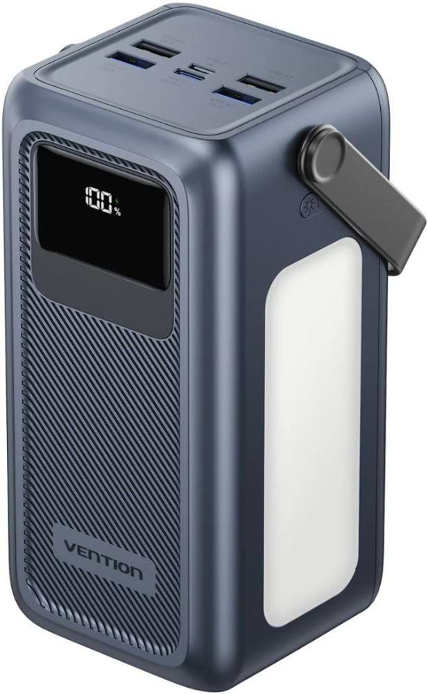 Батарея мобільна Vention 50000mAh 22.5W with Built-in cables Gray (FKWH0)